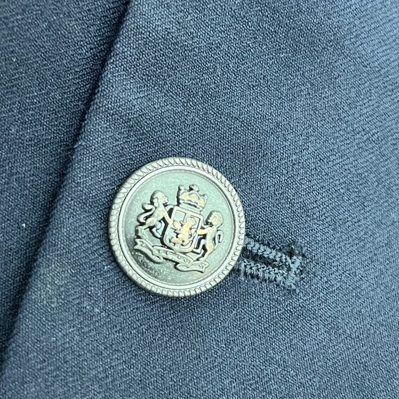 Tasso Elba Mens 42R Single Breasted Blazer Navy Blue Wool Notch Lapel Two-Button - Picture 5 of 16